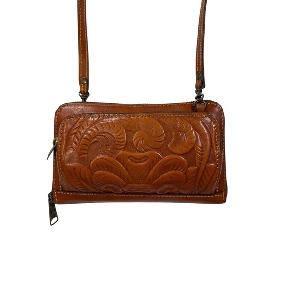 Patricia Nash Andria tooled leather crossbody wallet - Picture 1 of 9